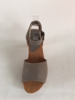 Sanita Wood Yara Square Flex Sandal Oil Leather Grey 457357