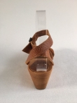 Sanita Wood Thalia Wedge Flex Sandal Vintage Leather/Oil Suede Cognac 457214
