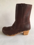 Sanita Wood Pia Block Flex Boot Milled Leather Antique Brown 456450