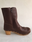 Sanita Wood Pia Block Flex Boot Milled Leather Antique Brown 456450